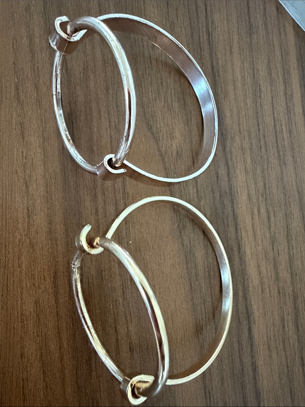Gold-Tone Hoop Women's Bangle and Rose Gold Hoop Bangle